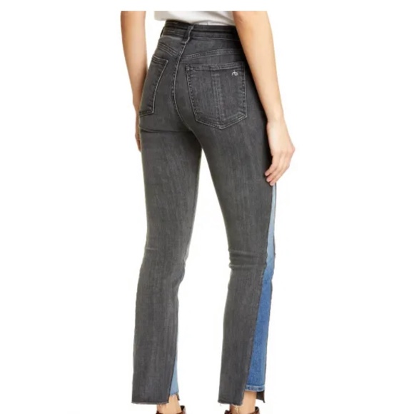 Rag & Bone Reconstructed Ripped Step Hem Jeans Nina high rise ankle cigarette 30 - Picture 6 of 9